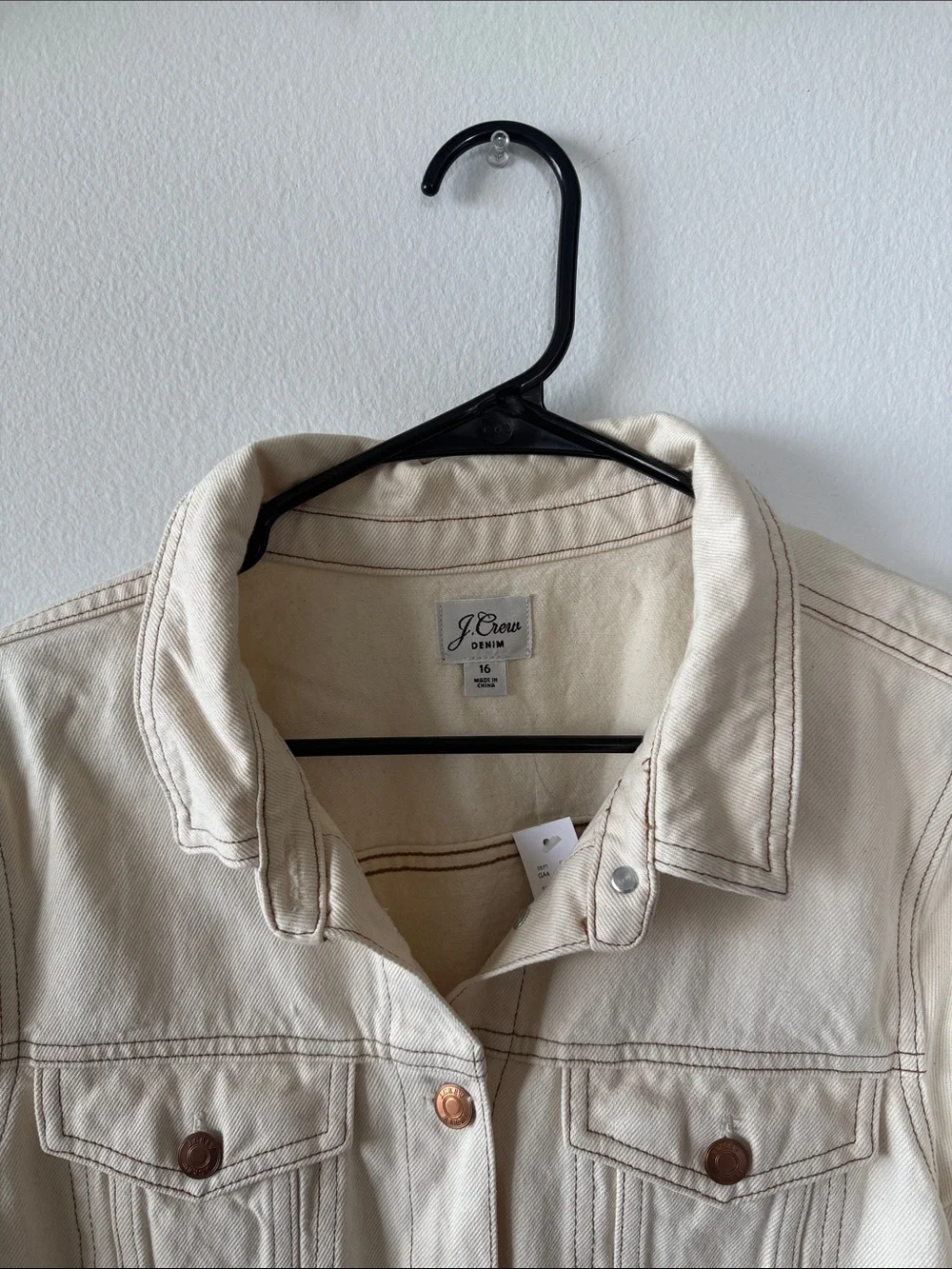Cream Longline Button-Front Women's Jean Jacket Dress